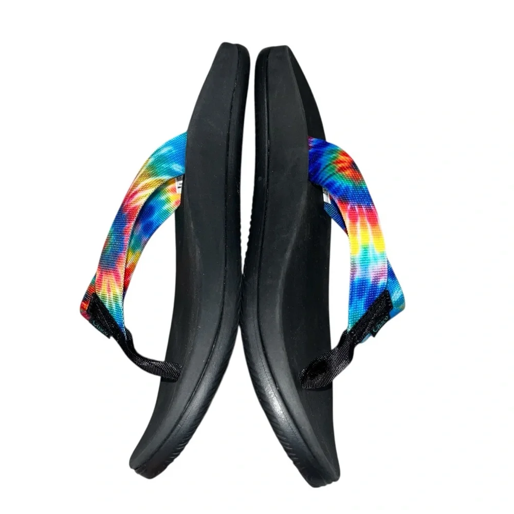 NEW Chaco Men’s Chillos Rainbow Tie Dye Flip Flop Thong Sandals Shoes size 11